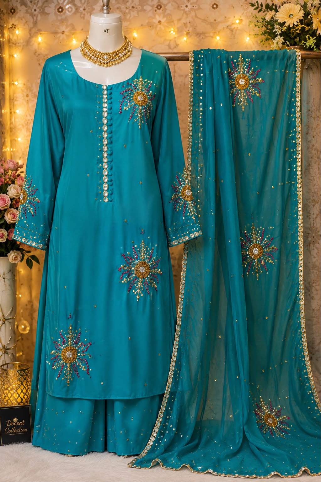 Azure Radiance — handwork Nikah dress by Decent Collection Karachi