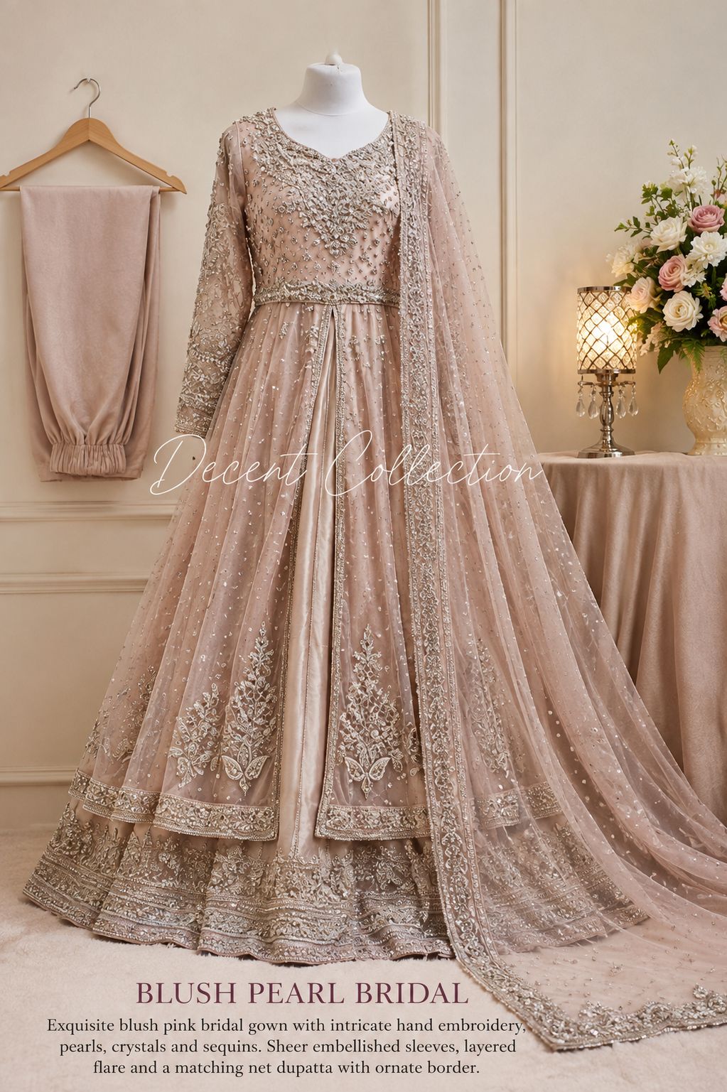 Blush Pearl Bridal — handwork Nikah dress by Decent Collection Karachi