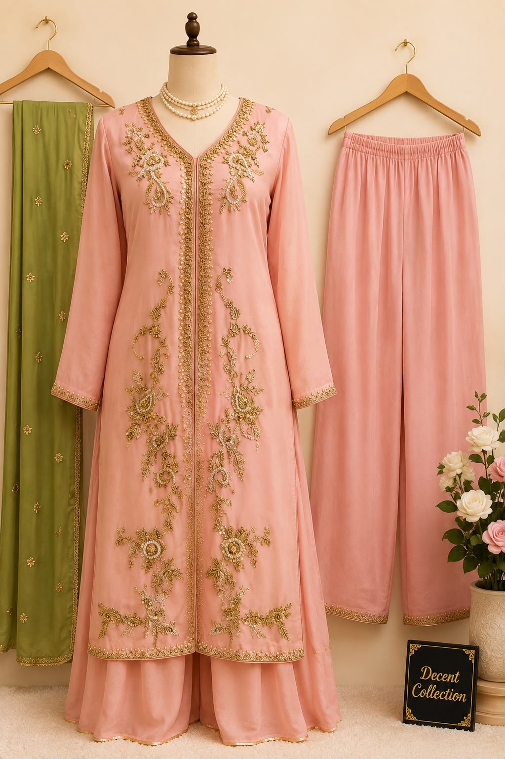 Blush Rose Gold — handwork Nikah dress by Decent Collection Karachi