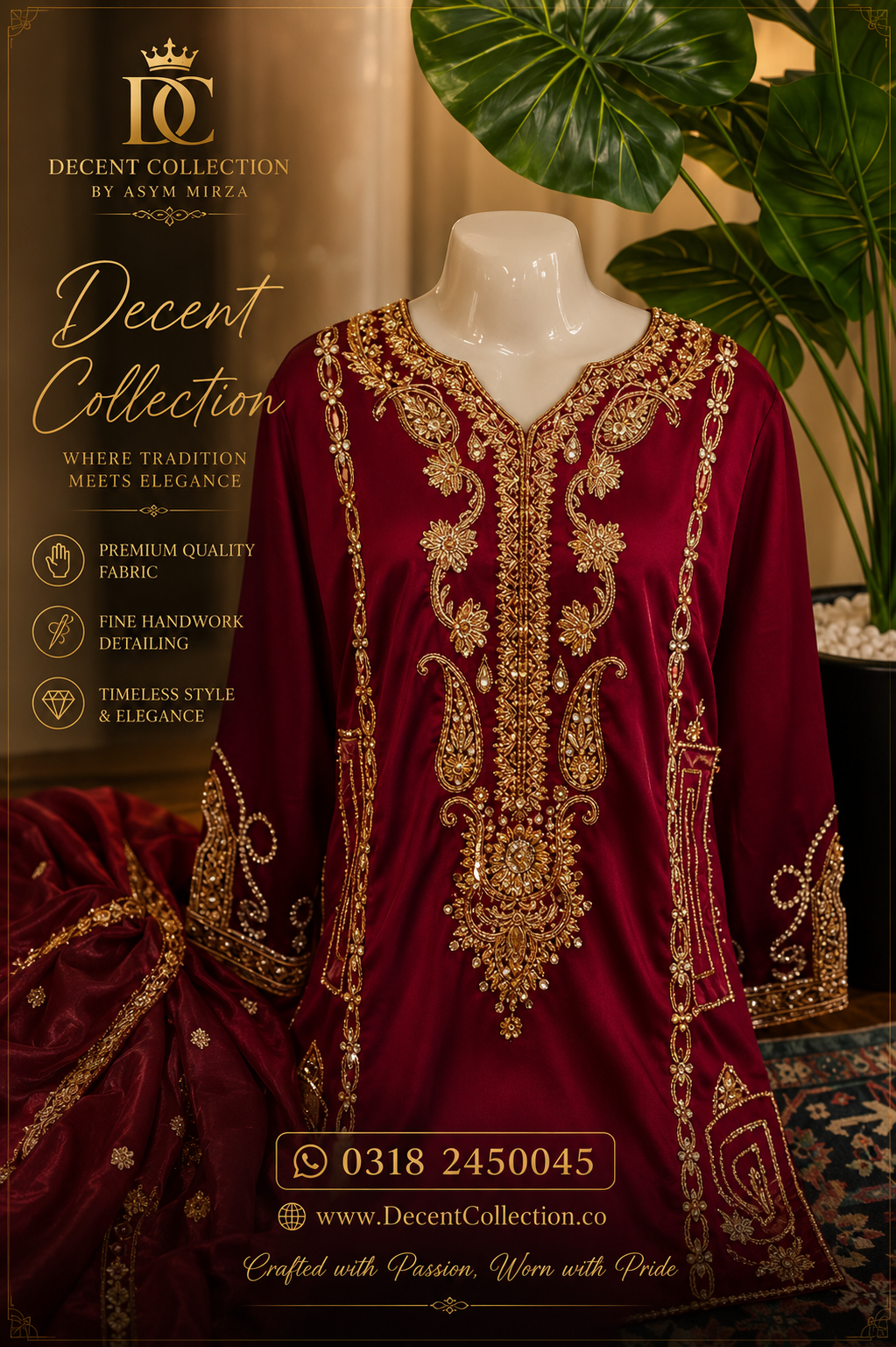Box Design — handwork Nikah dress by Decent Collection Karachi