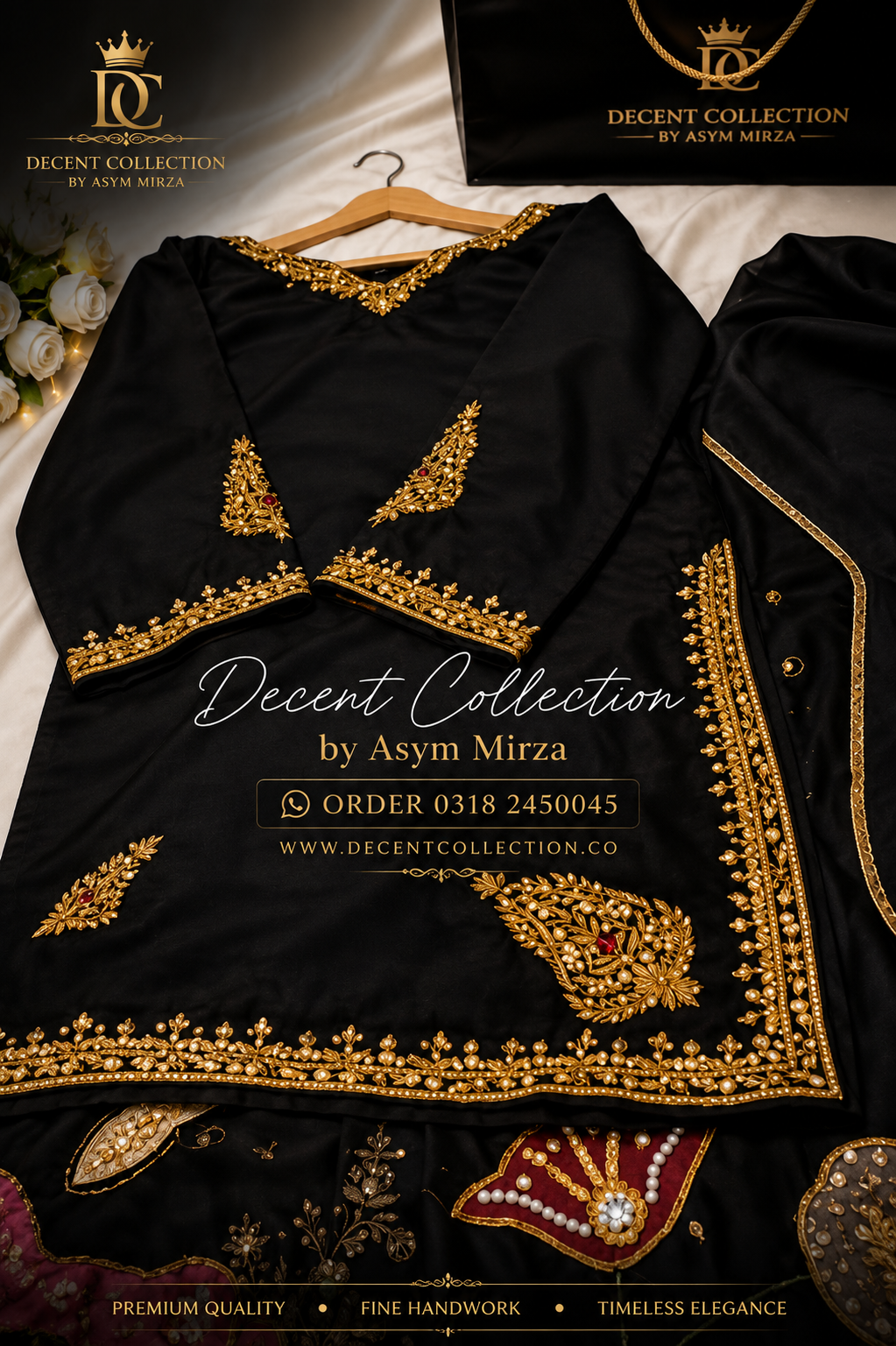 Noir Majesty — handwork Nikah dress by Decent Collection Karachi