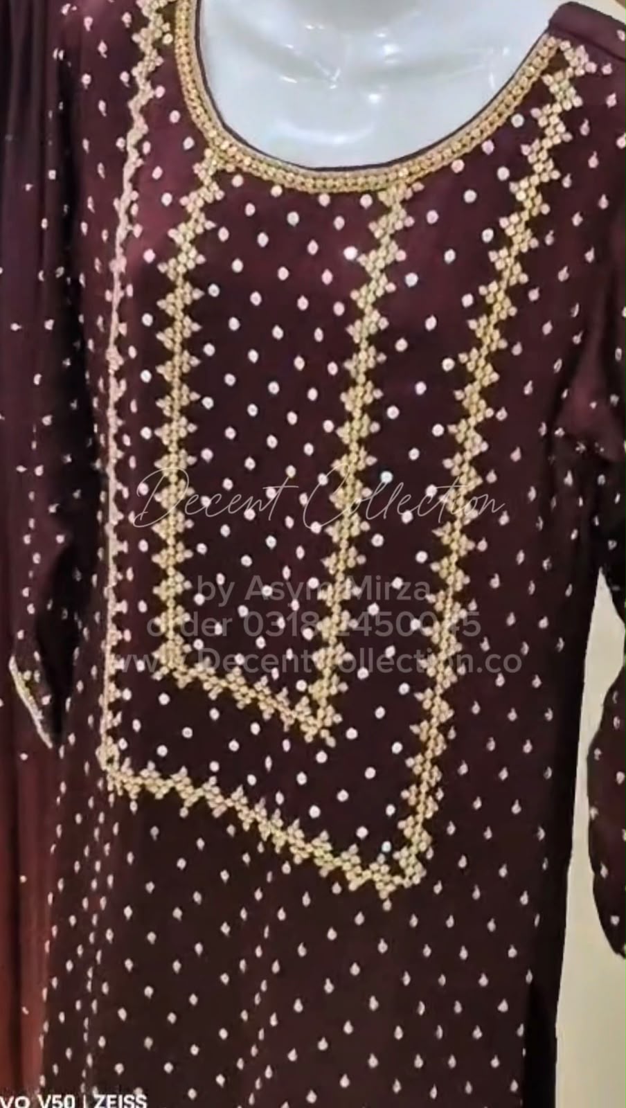 Burgundy Gold Elegance — handwork dress, photo 2
