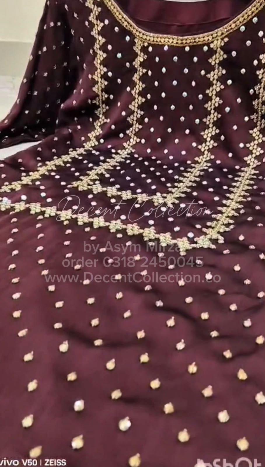 Burgundy Gold Elegance — handwork dress, photo 3