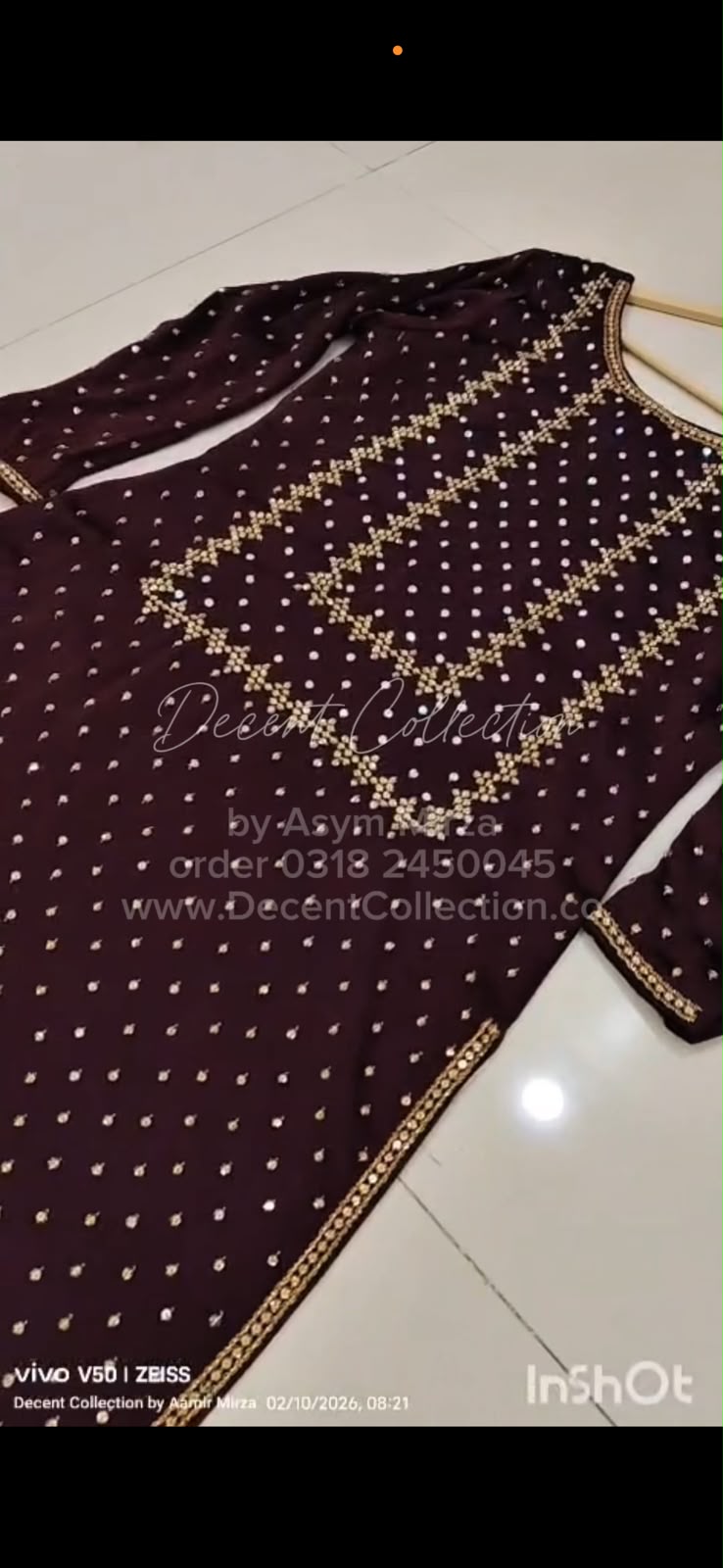 Burgundy Gold Elegance — handwork dress, photo 4