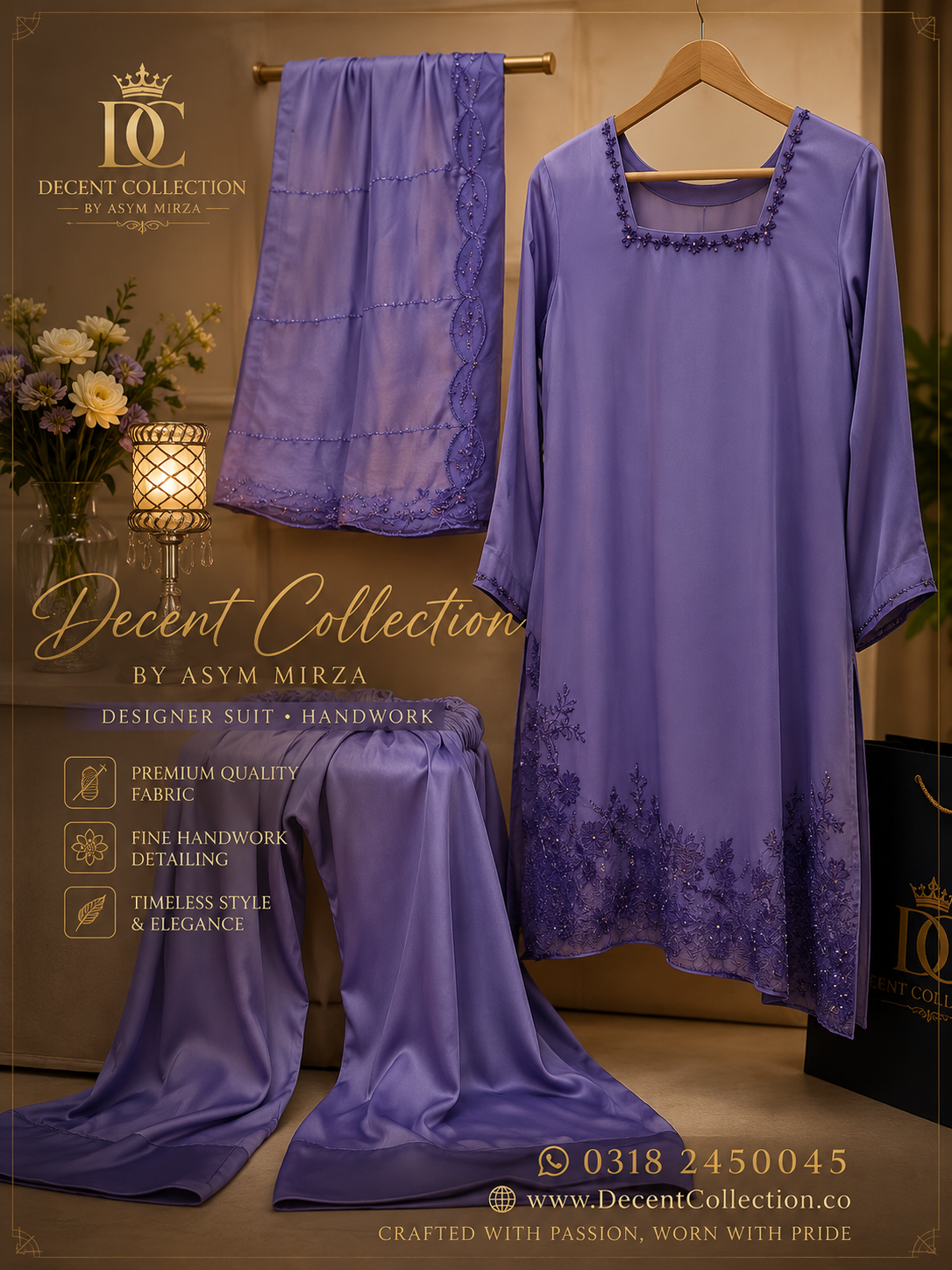 Cut Dana — handwork Nikah dress by Decent Collection Karachi
