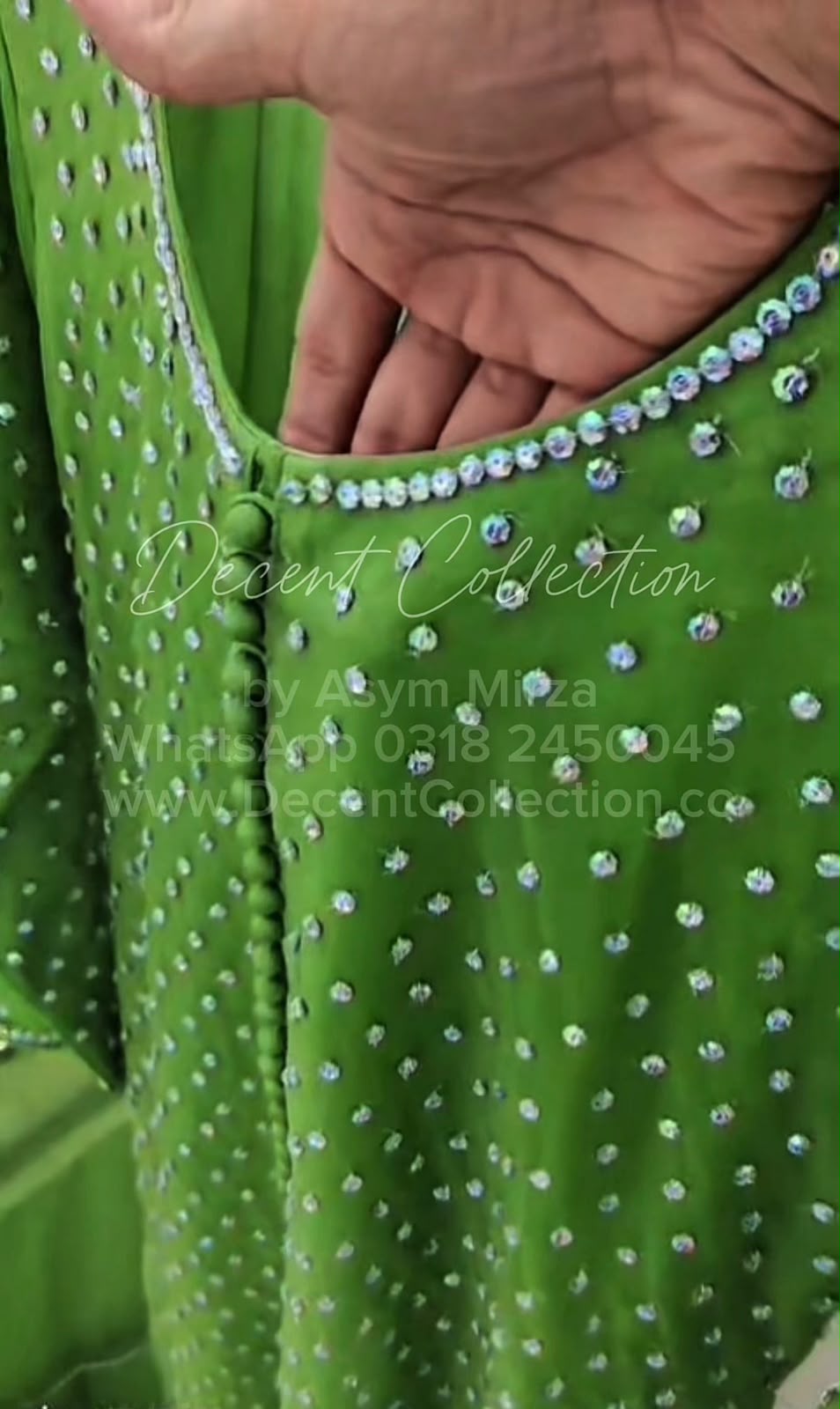 Emerald Green Mirror — handwork dress, photo 3