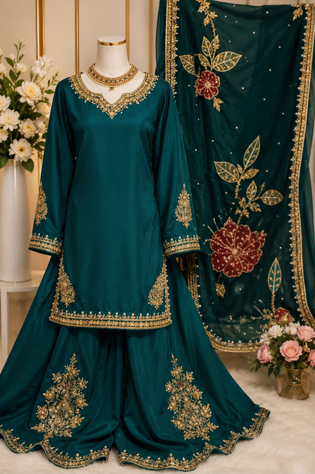 Emerald Royale — handwork Nikah dress by Decent Collection Karachi
