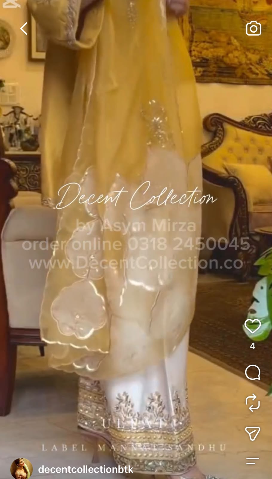 Golden Saffron — handwork Nikah dress by Decent Collection Karachi
