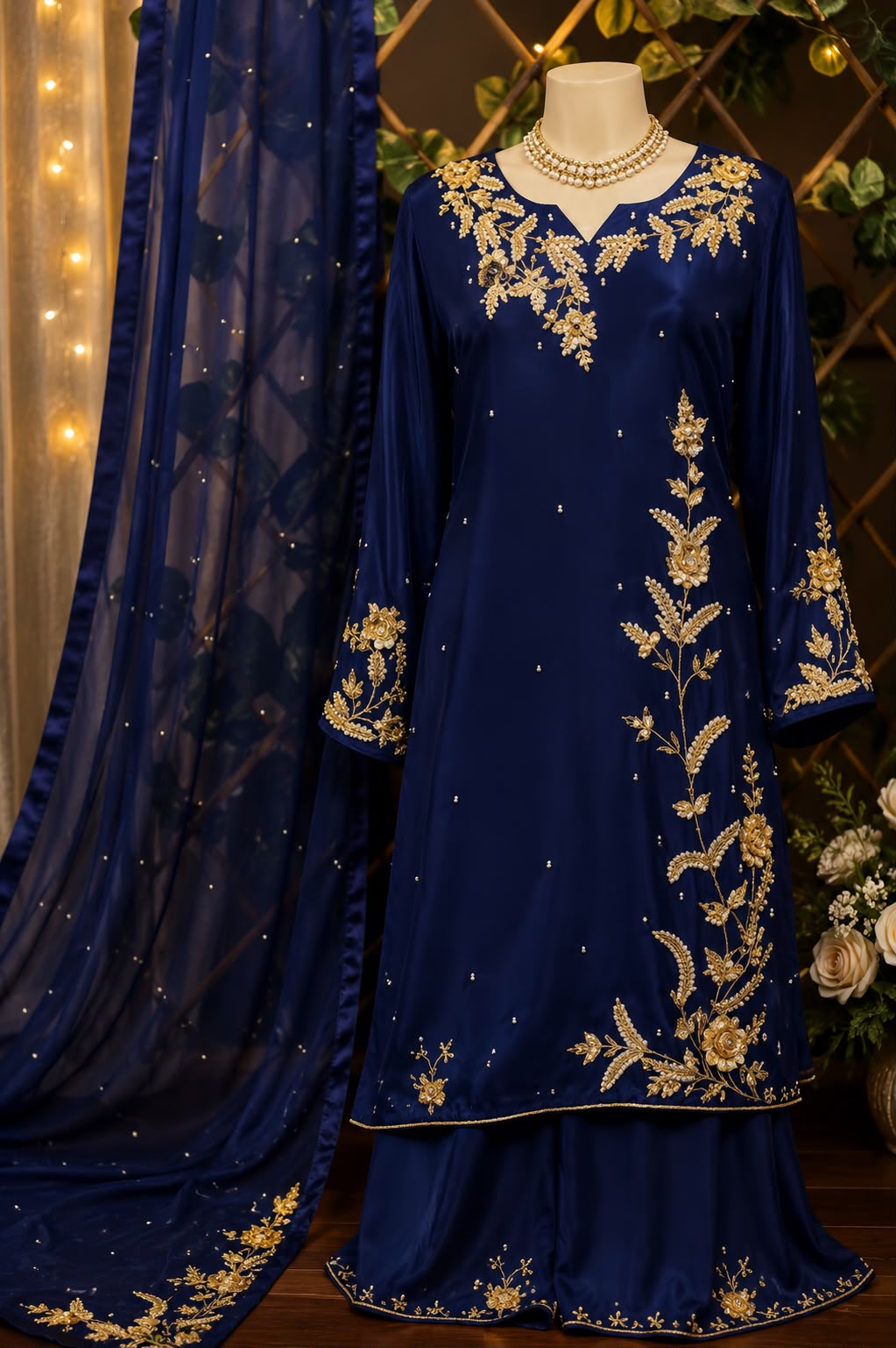 Midnight Royal Bloom — handwork Nikah dress by Decent Collection Karachi