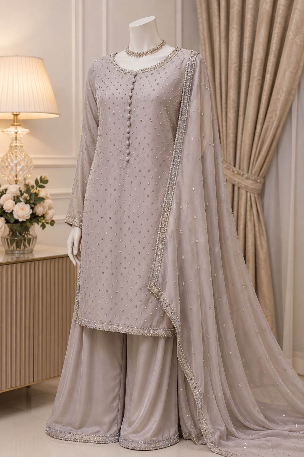 Moonstone Sparkle — handwork Nikah dress by Decent Collection Karachi