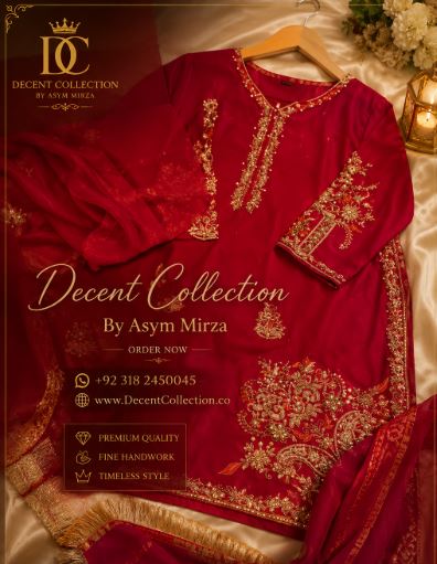 Ruby Radiance — handwork Nikah dress by Decent Collection Karachi