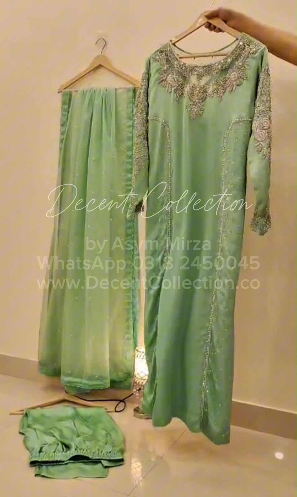 Sage Elegance — handwork dress, photo 2