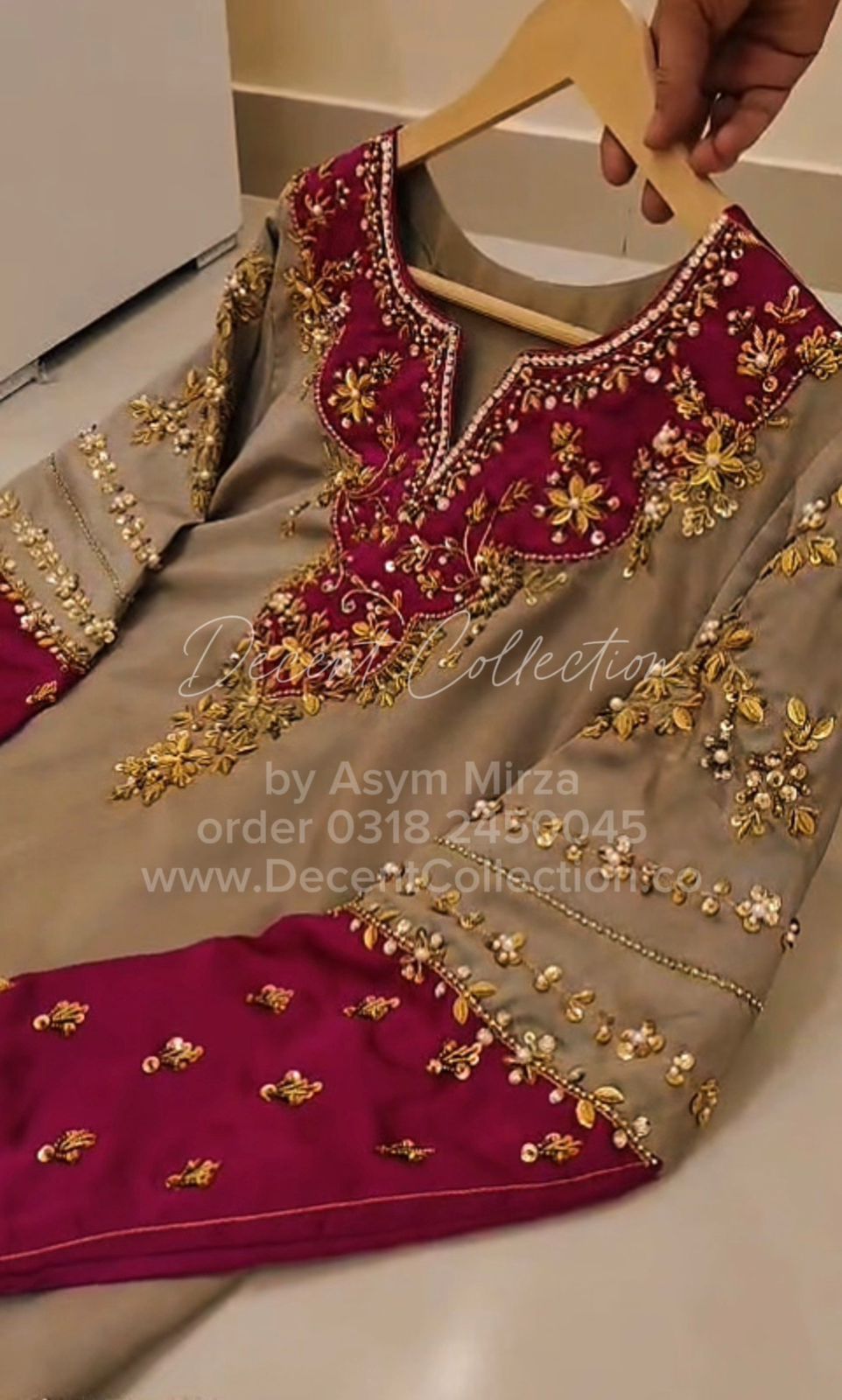 Regal Maroon — handwork Nikah dress by Decent Collection Karachi