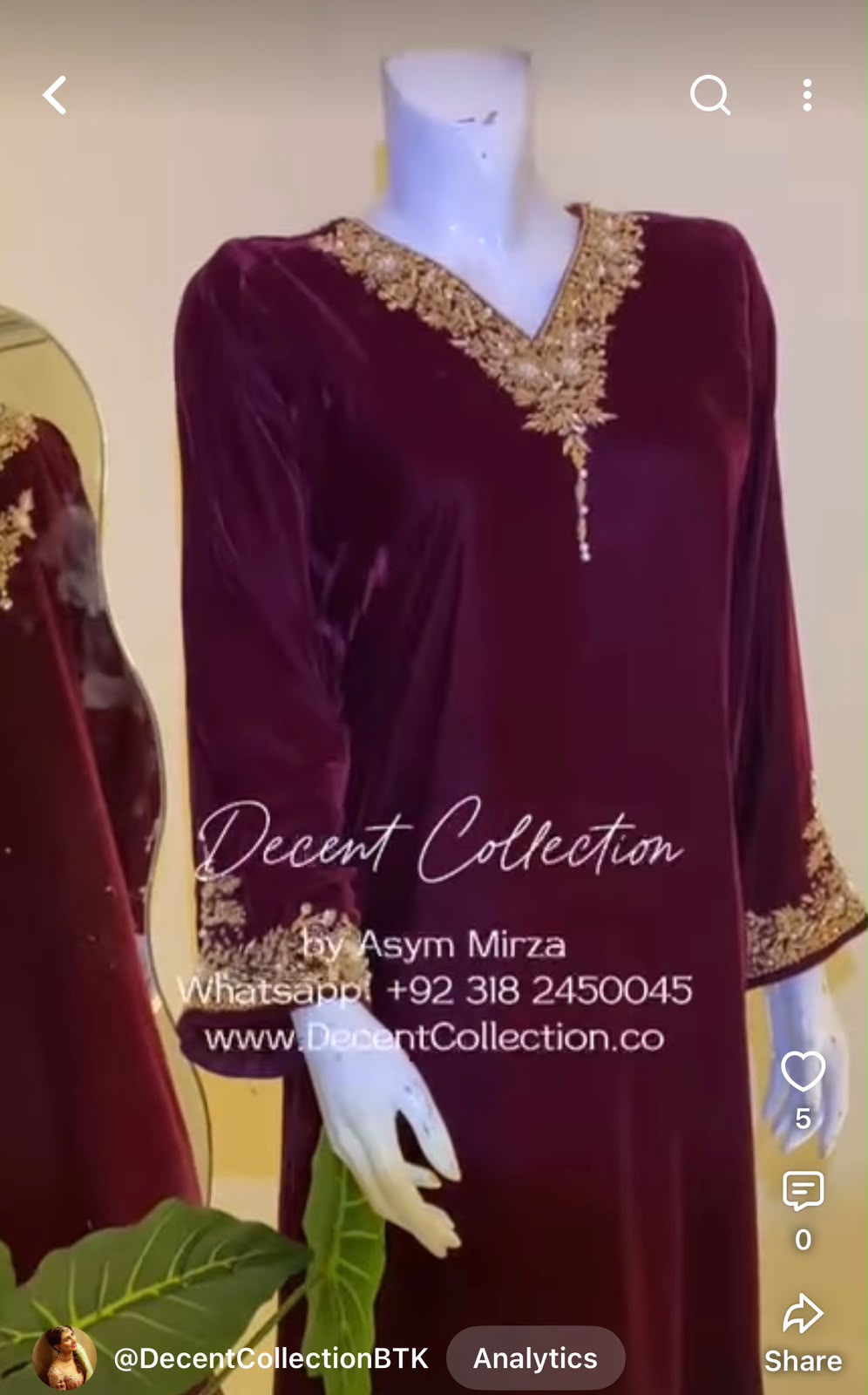 Royal Maroon Velvet Elegance — handwork dress, photo 2