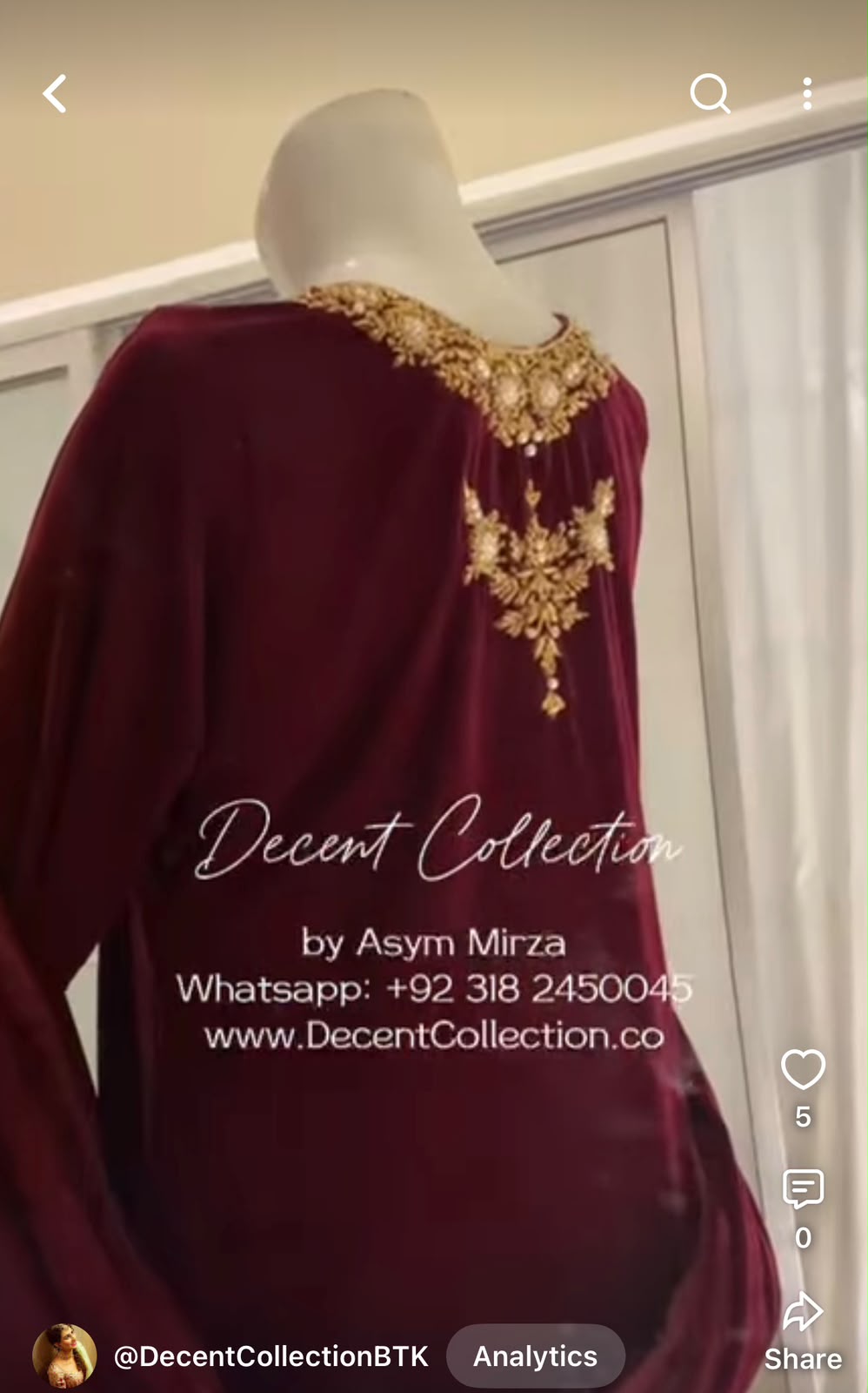 Royal Maroon Velvet Elegance — handwork dress, photo 3